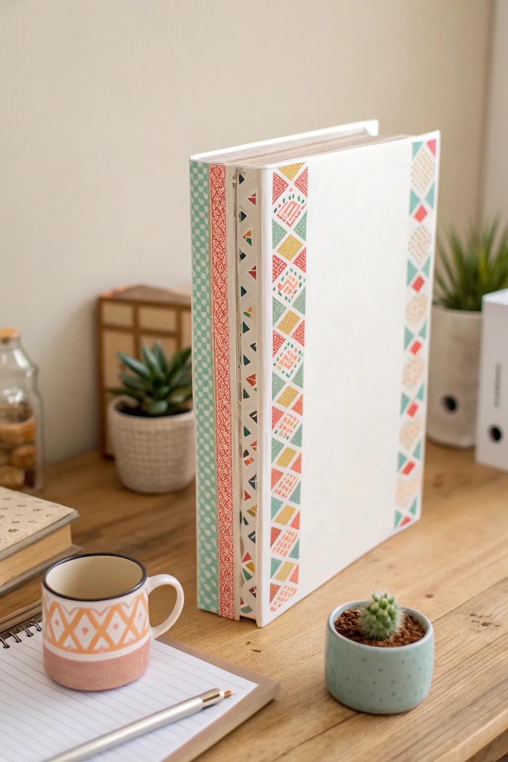 Elevate your organization game with a touch of tape art magic. 🎨✨ #MinimalistCrafts #BohoChic