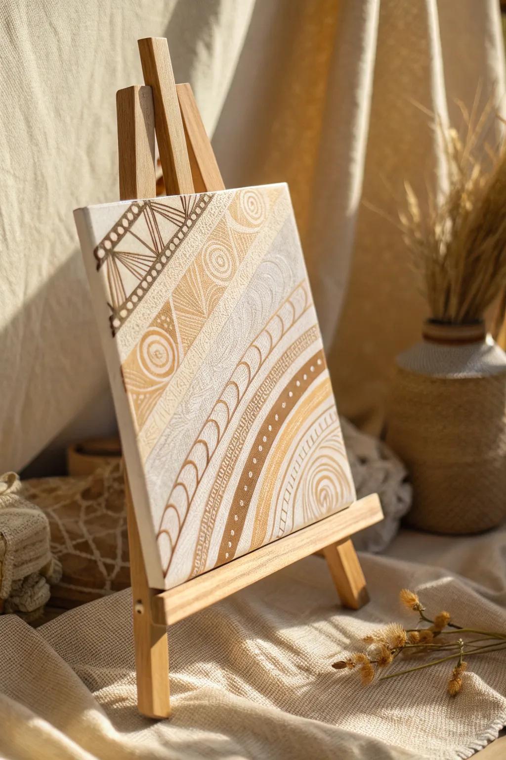 Unveil the beauty of layered textures with tape painting – where simplicity meets creative elegance.