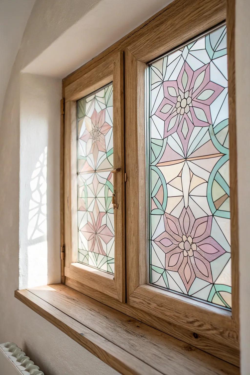 Add a touch of whimsy to your space with stained glass tessellations that transform ordinary windows into extraordinary art.