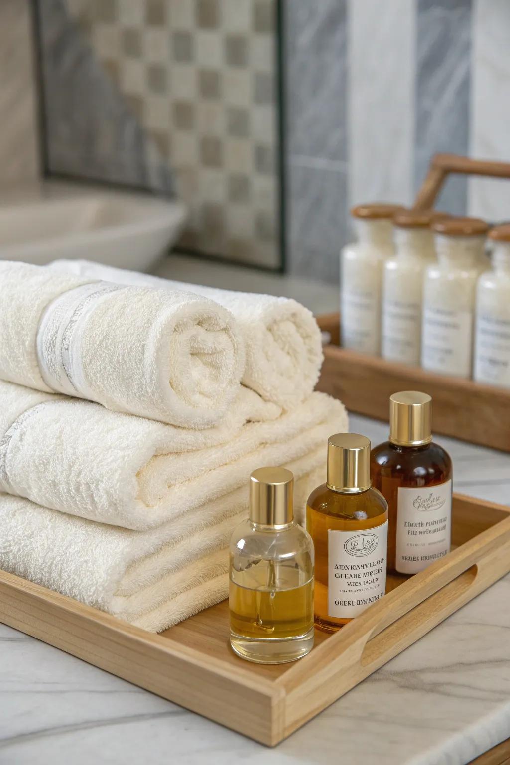 Indulge in the ultimate bath experience with our gourmet towel gift set, where simplicity meets luxury.