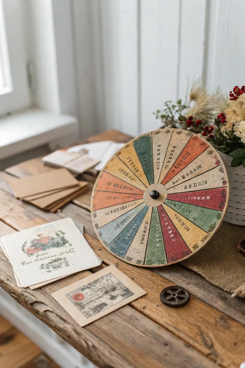 Step back in time with this vintage-inspired color wheel, where nostalgia meets minimalist elegance.
