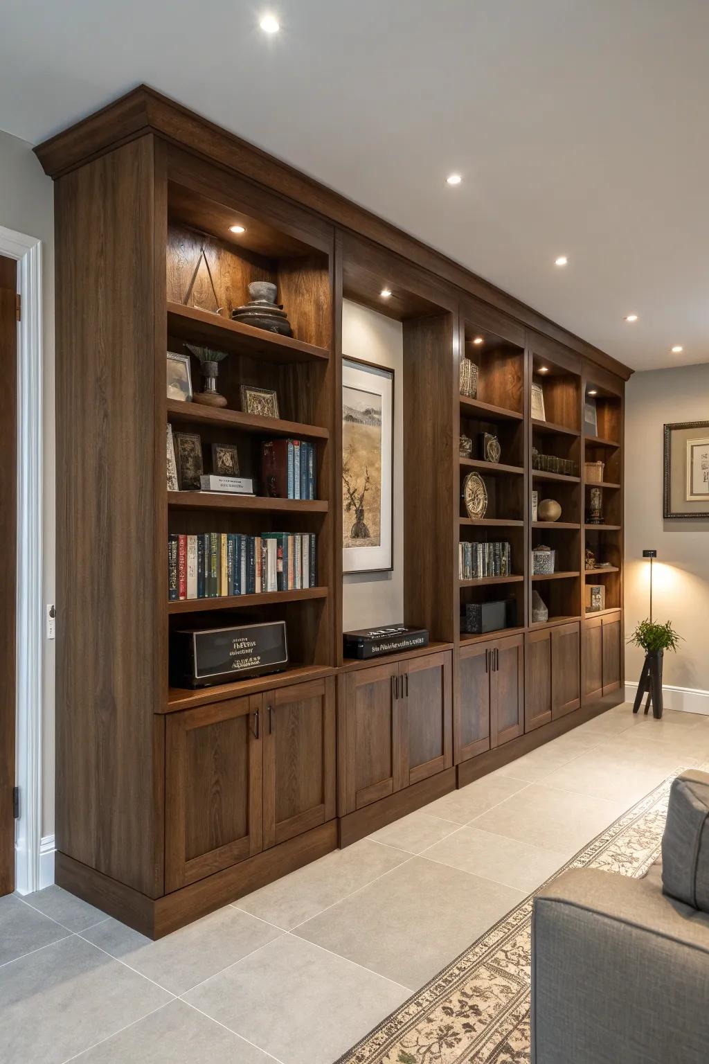 Elevate your space with a stunning built-in bookcase that combines functionality with timeless style.