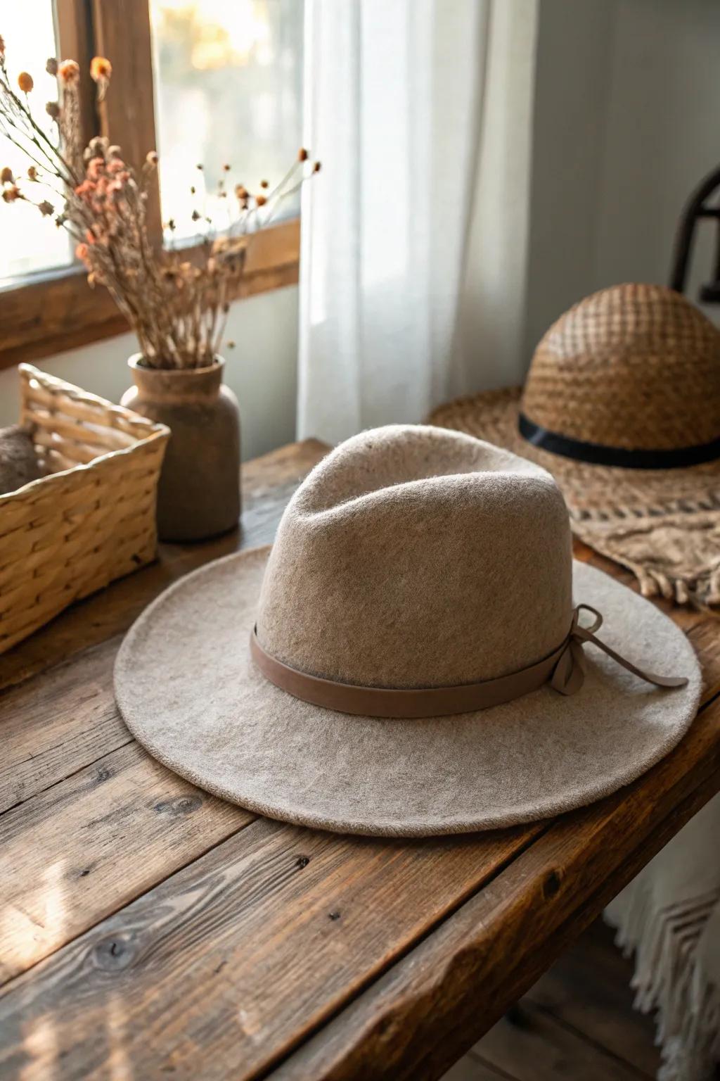 Wrap yourself in warmth and style with this beautifully crafted felted hat.