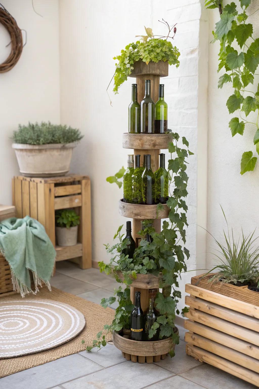 Elevate your garden with a stunning bottle tower planter—where boho charm meets minimalist elegance.