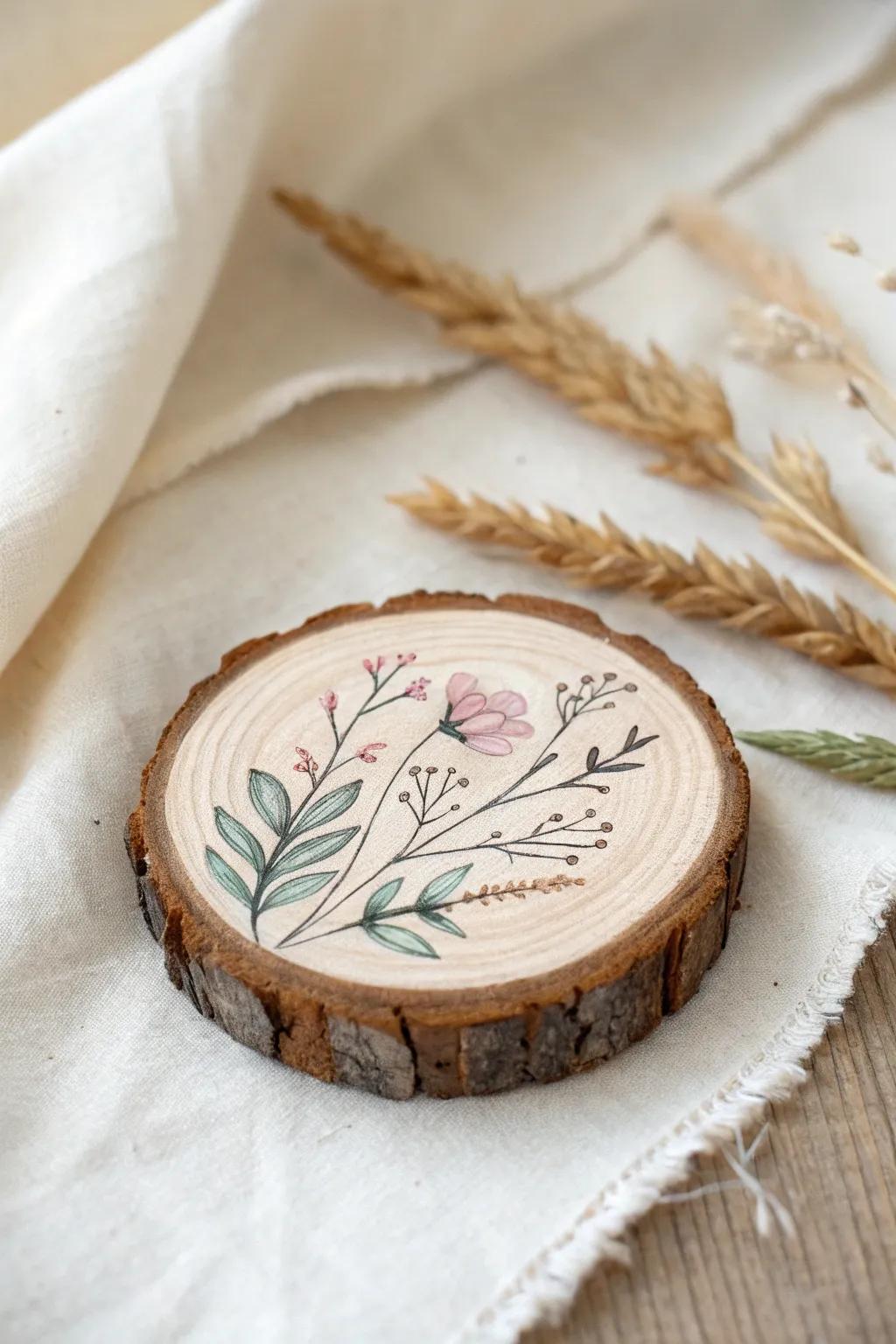 Elevate your fridge decor with artisanal wood slice magnets, where natural beauty meets minimalist charm.