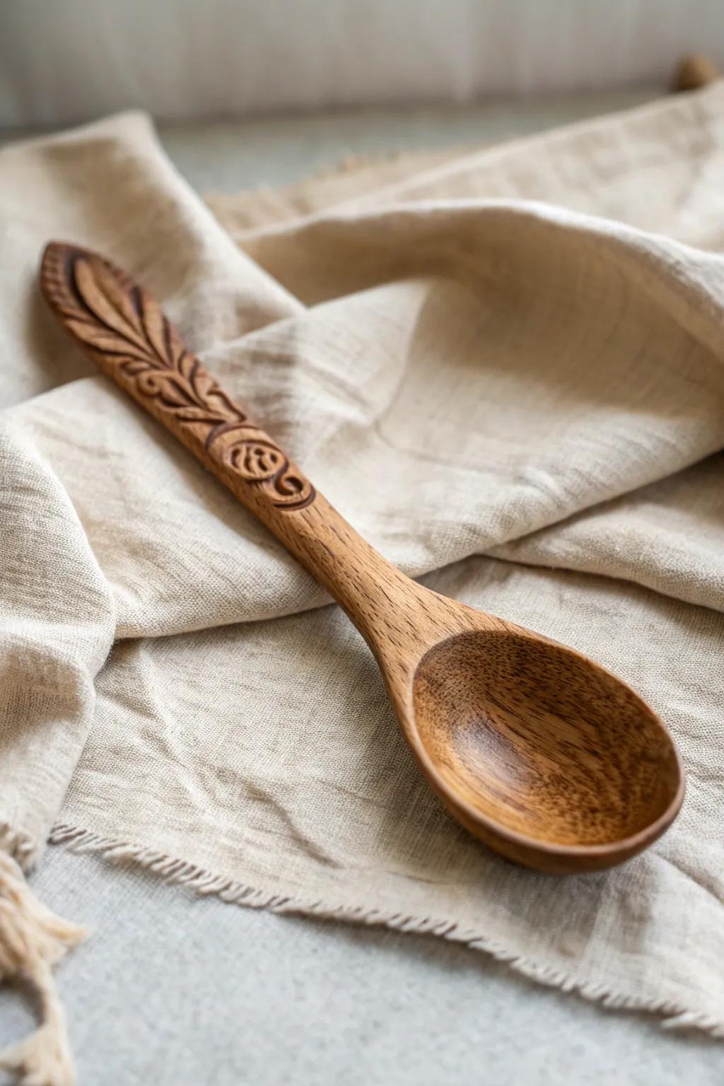 Elevate your kitchen with a touch of artistry. This handcrafted wooden spoon is where functionality meets elegance.