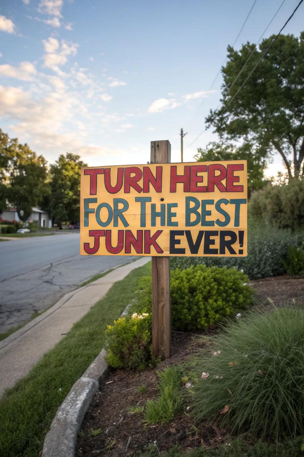 Make your yard sale unmissable with a touch of humor and creativity!