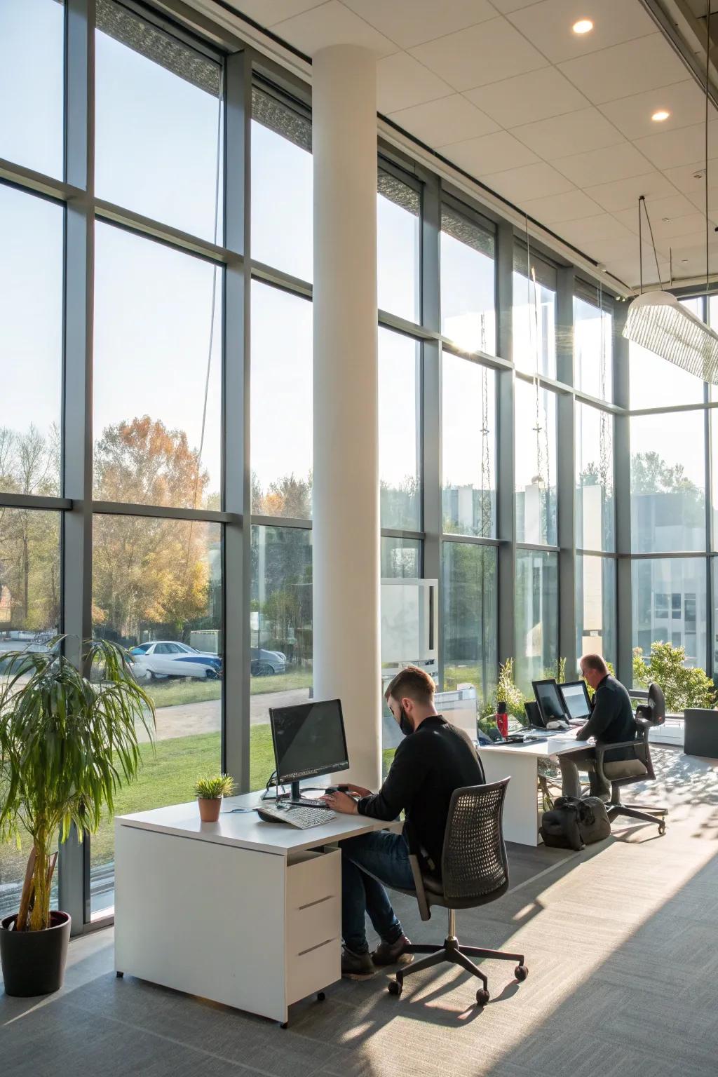 Natural light brightens the space and lifts the mood.