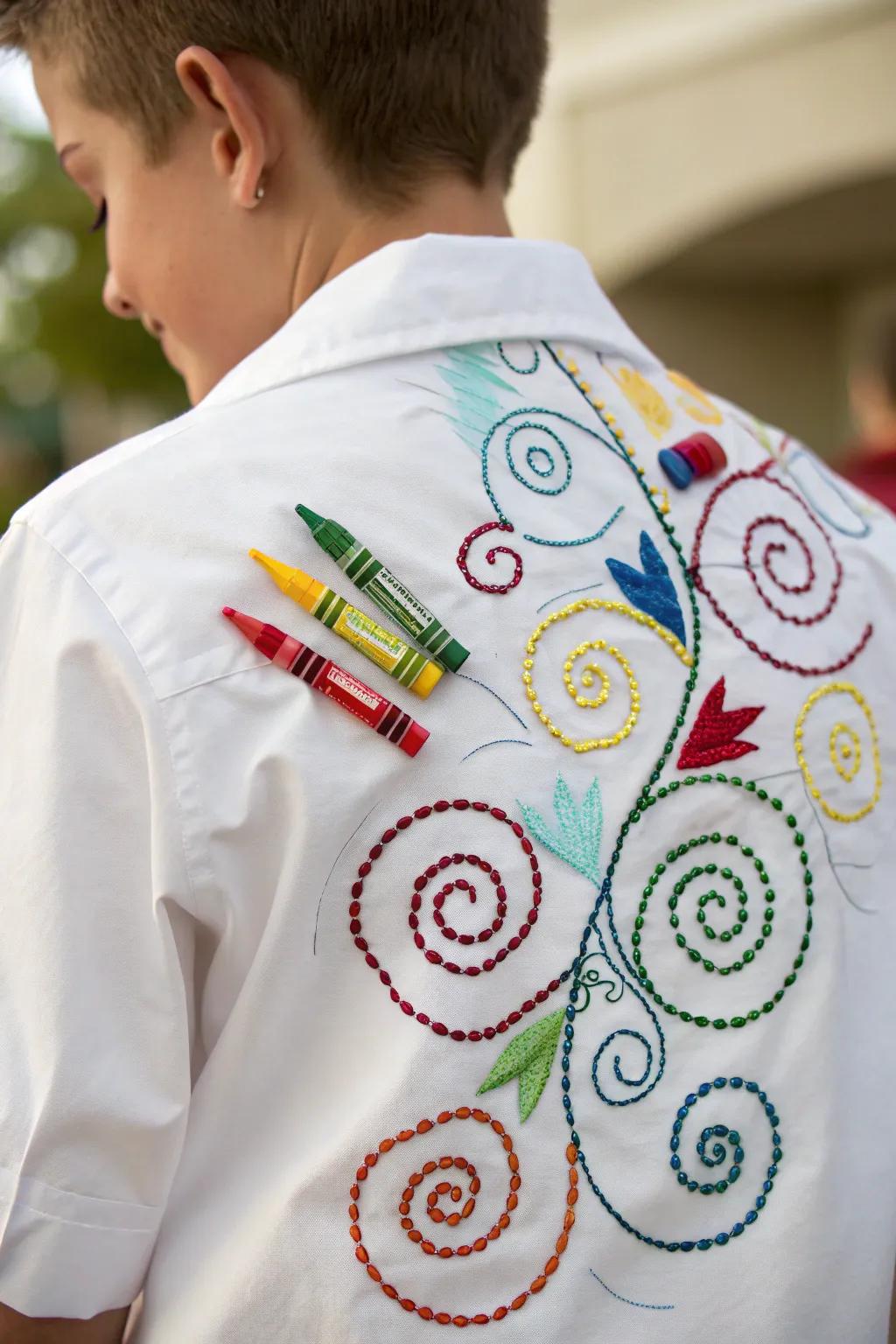 Unleash creativity with a vibrant crayon masterpiece—where art meets style.