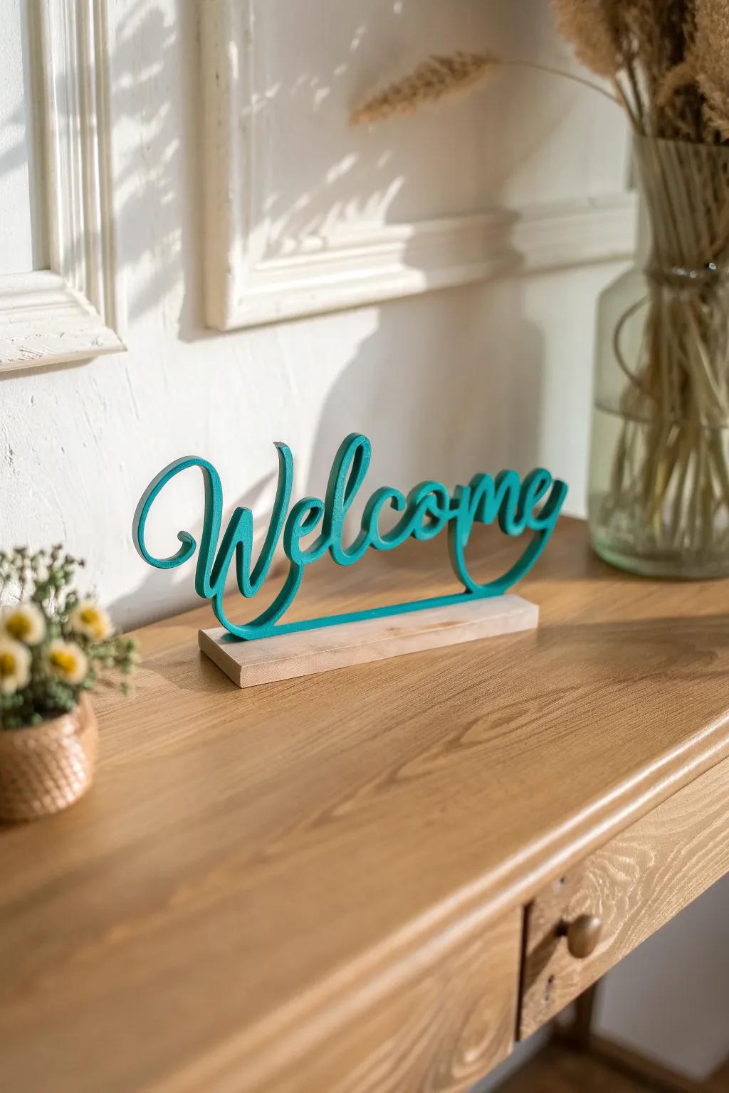 Add a touch of personalized charm to your home with a stunning 3D pen nameplate. #CraftYourSpace