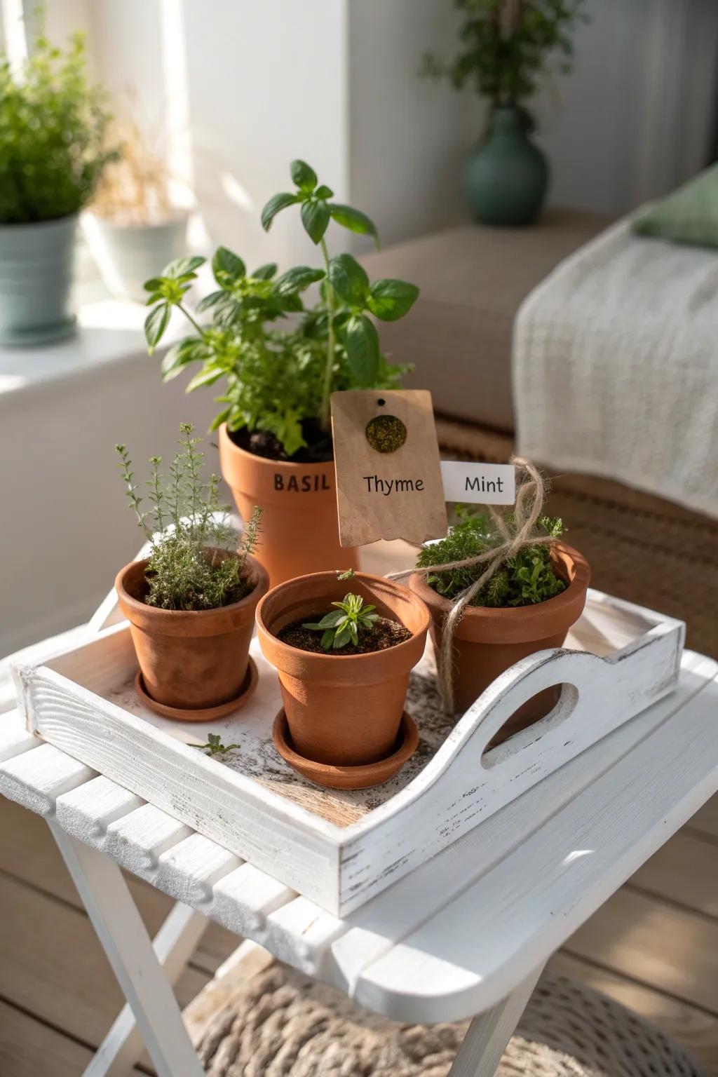 Nurture and Grow: A Mini Herb Garden Keepsake for Cherished Memories.