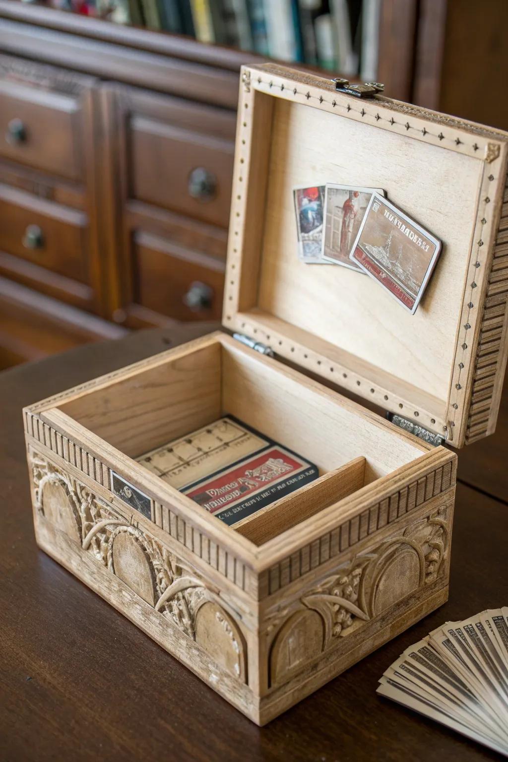 Elevate your collection with a vintage-inspired, handcrafted storage box that captures the essence of the game.