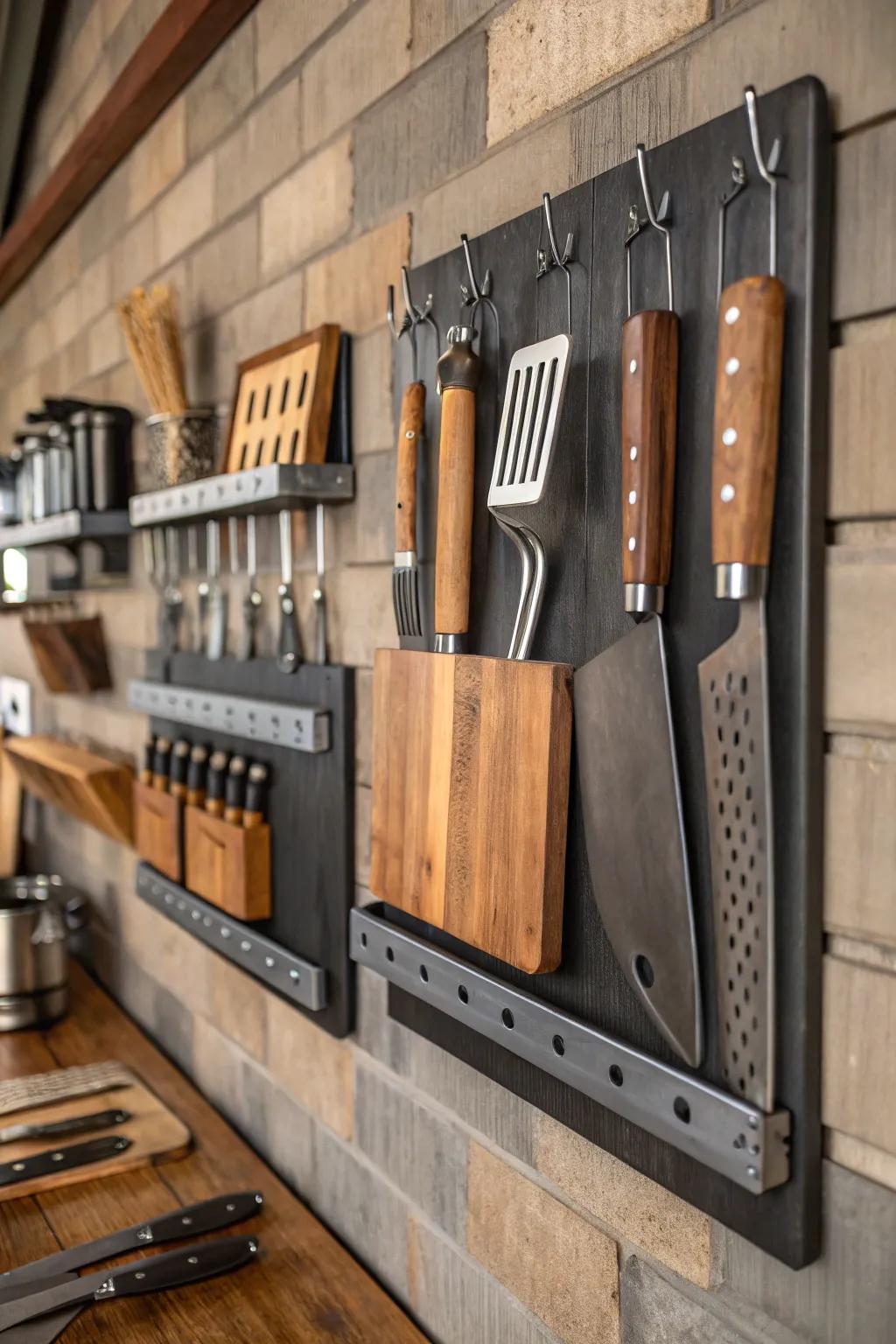 Transform your BBQ space with industrial-chic file holders—where style meets functionality.