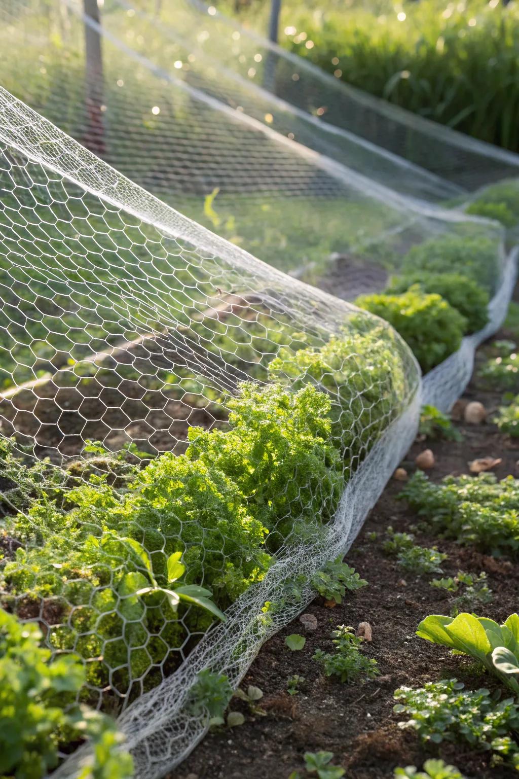 Elegant Protection: Enhance your herb garden's beauty and safety with finely crafted bird netting.