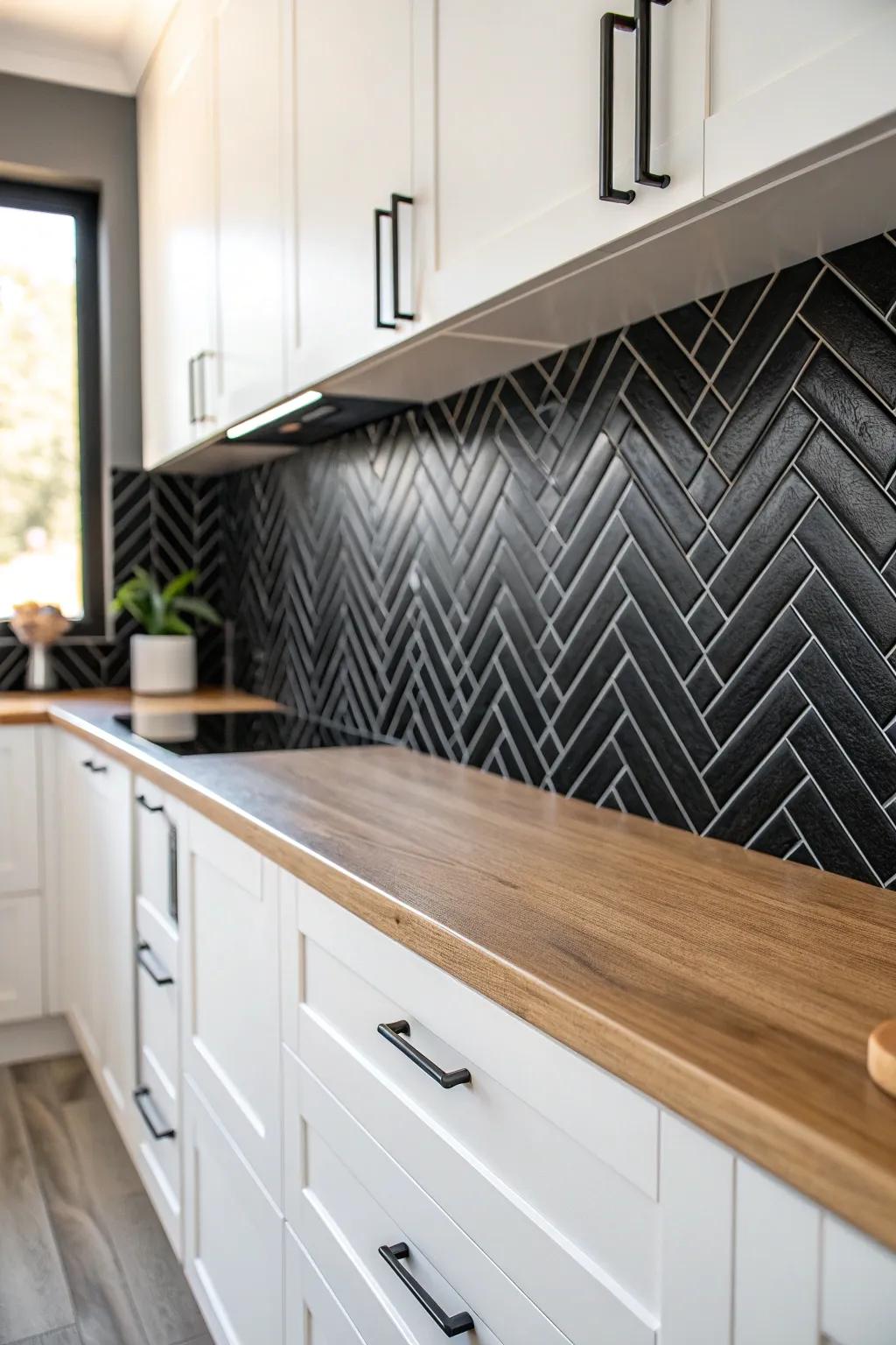 Elevate your kitchen with sustainable style—explore the beauty of recycled black backsplash options.