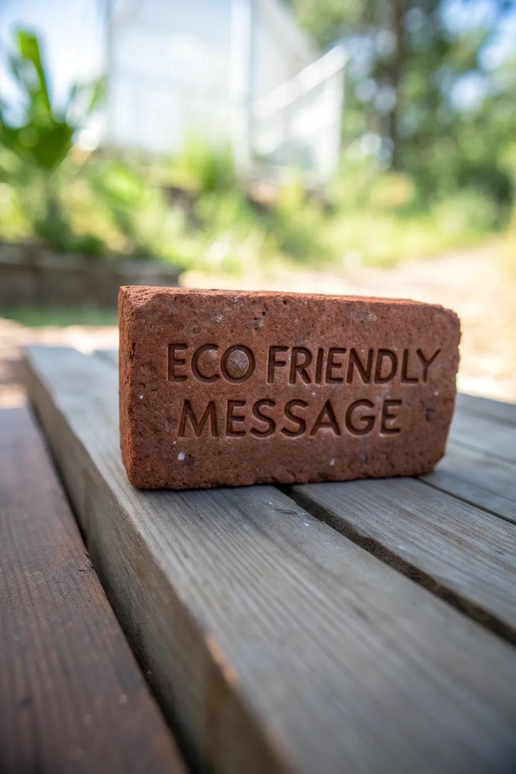 Crafted with care: A timeless reminder to cherish our planet, etched into every brick.
