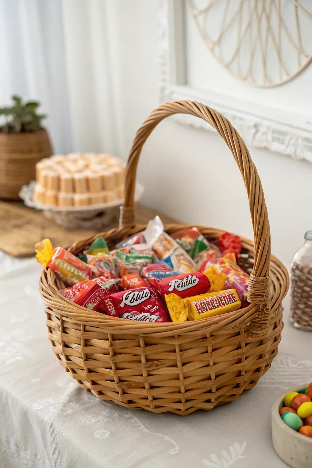 Travel back in time with this chic retro candy basket, where nostalgia meets minimalist elegance.