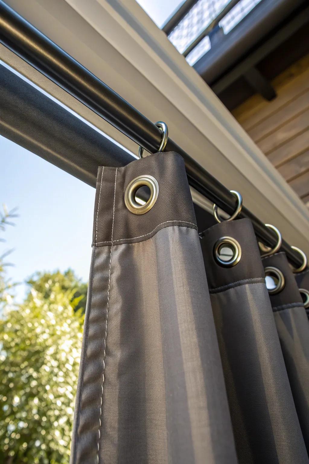Effortless Elegance: Discover the seamless style of grommeted carport curtains.