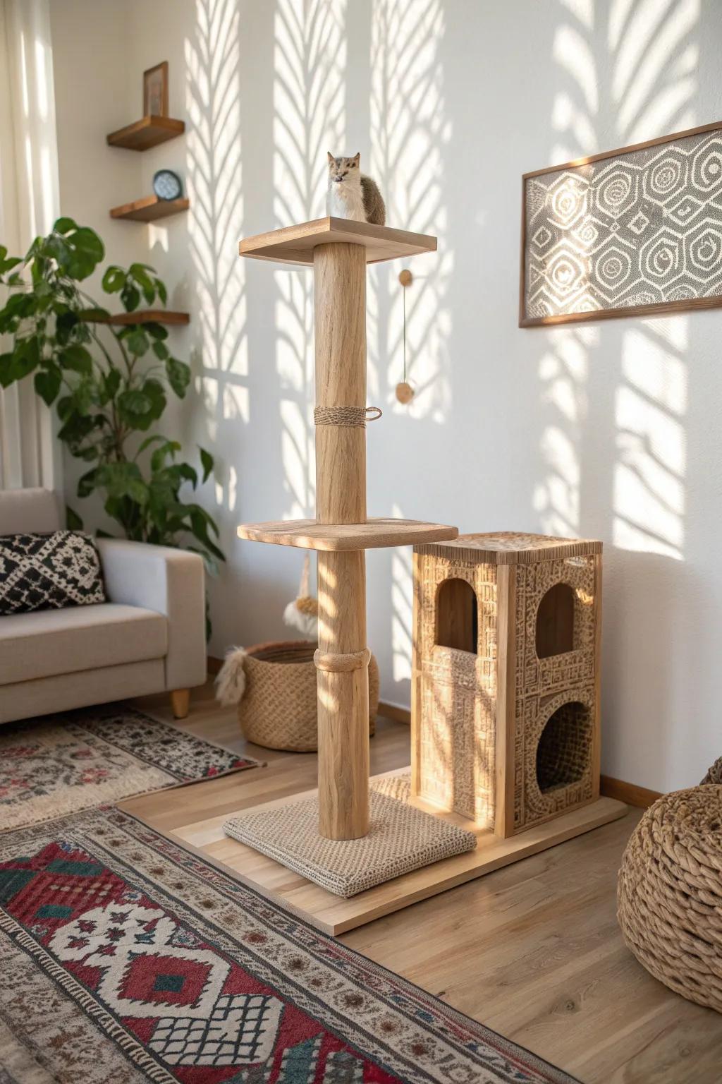 Illuminate your feline's playtime with elegant light projections that turn your living space into a captivating playground.