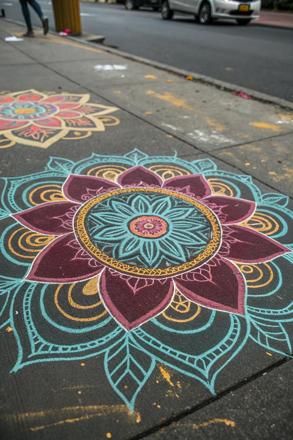 Explore the world through intricate chalk mandalas—where culture meets craftsmanship.