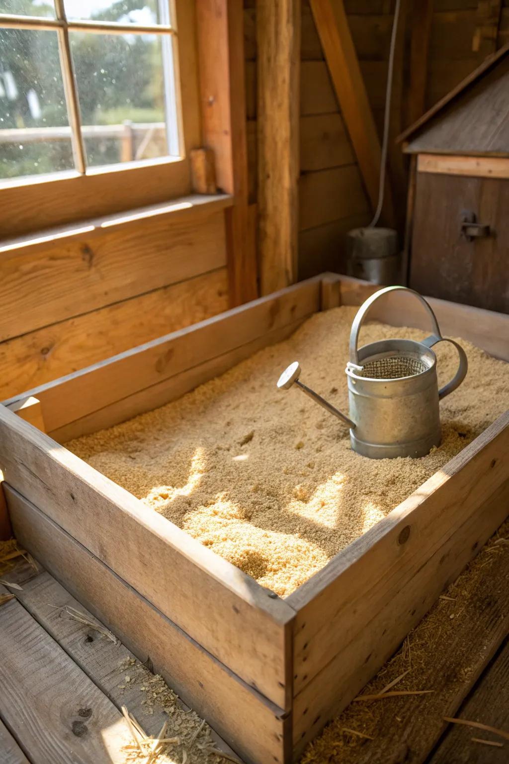 Elevate your brooder game with eco-friendly sand bedding—where tradition meets innovation.
