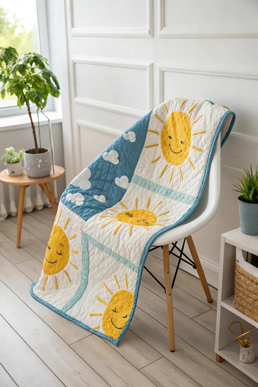 Bring sunshine to their dreams with a quilt that radiates warmth and joy.