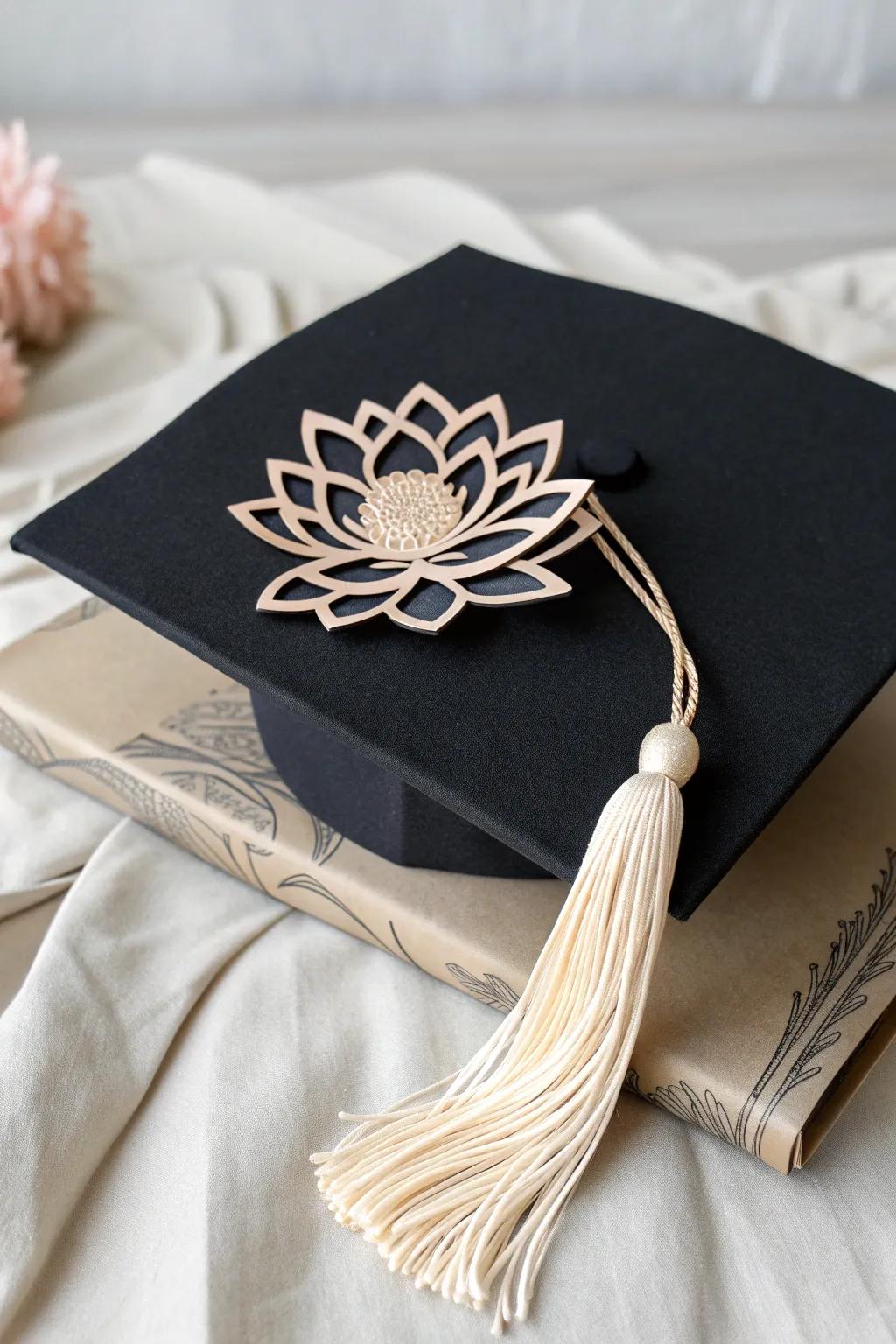 Unveil a surprise with every step - a graduation cap with a delightful pop-up bloom! 🎓✨ #GraduationInStyle #ScandiBohoChic