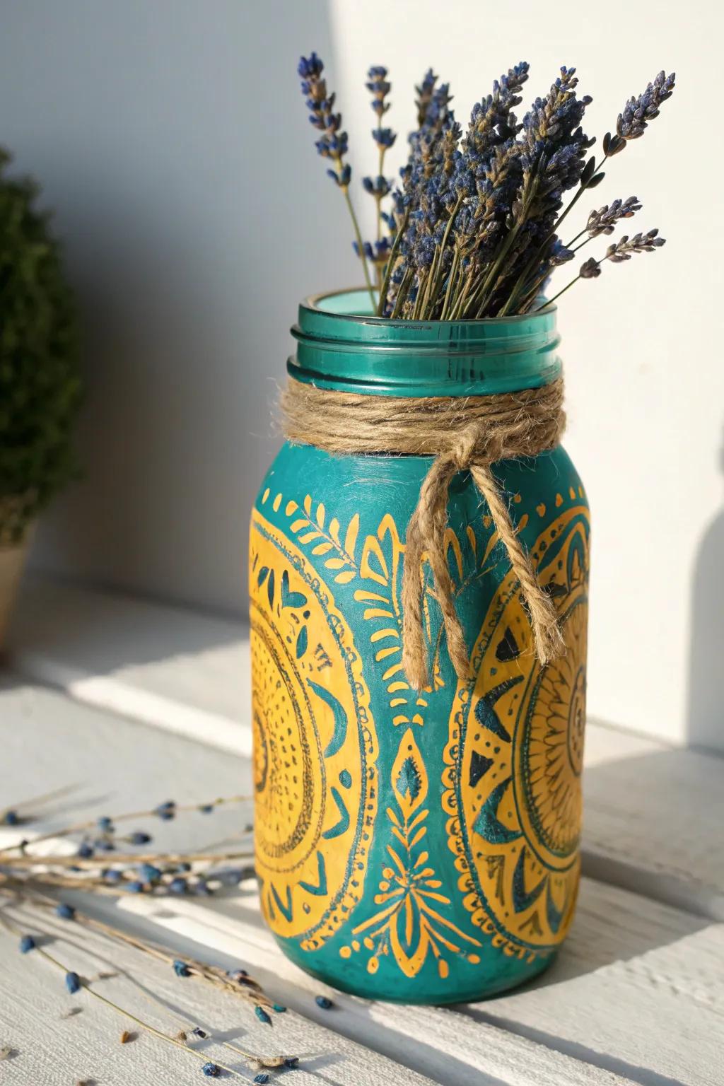 Elevate your space with this handcrafted mason jar masterpiece—where simplicity meets bold elegance.