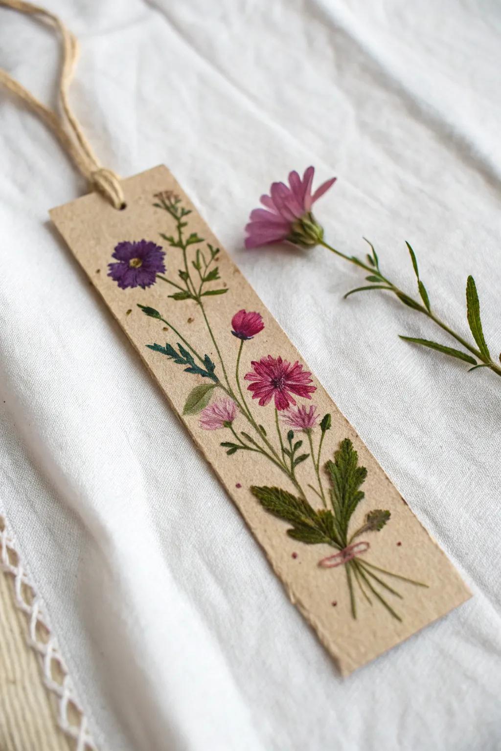Capture nature's elegance with handcrafted pressed flower bookmarks – a perfect blend of simplicity and vibrant color.
