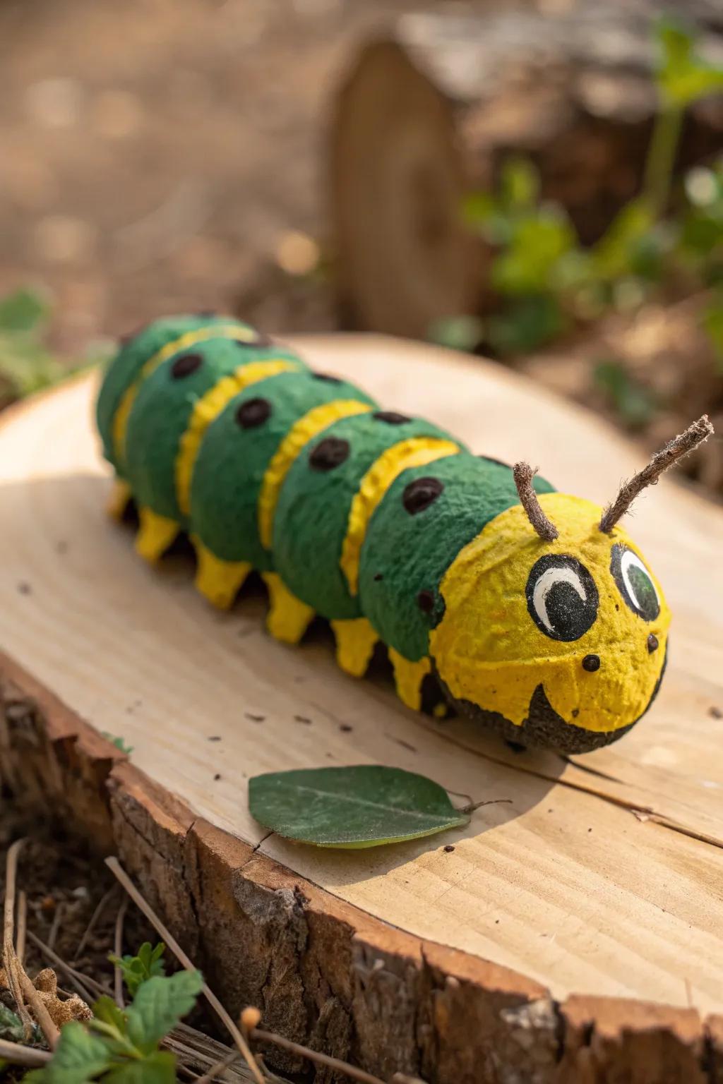Transform egg cartons into vibrant caterpillars: a fun and colorful craft for little explorers!