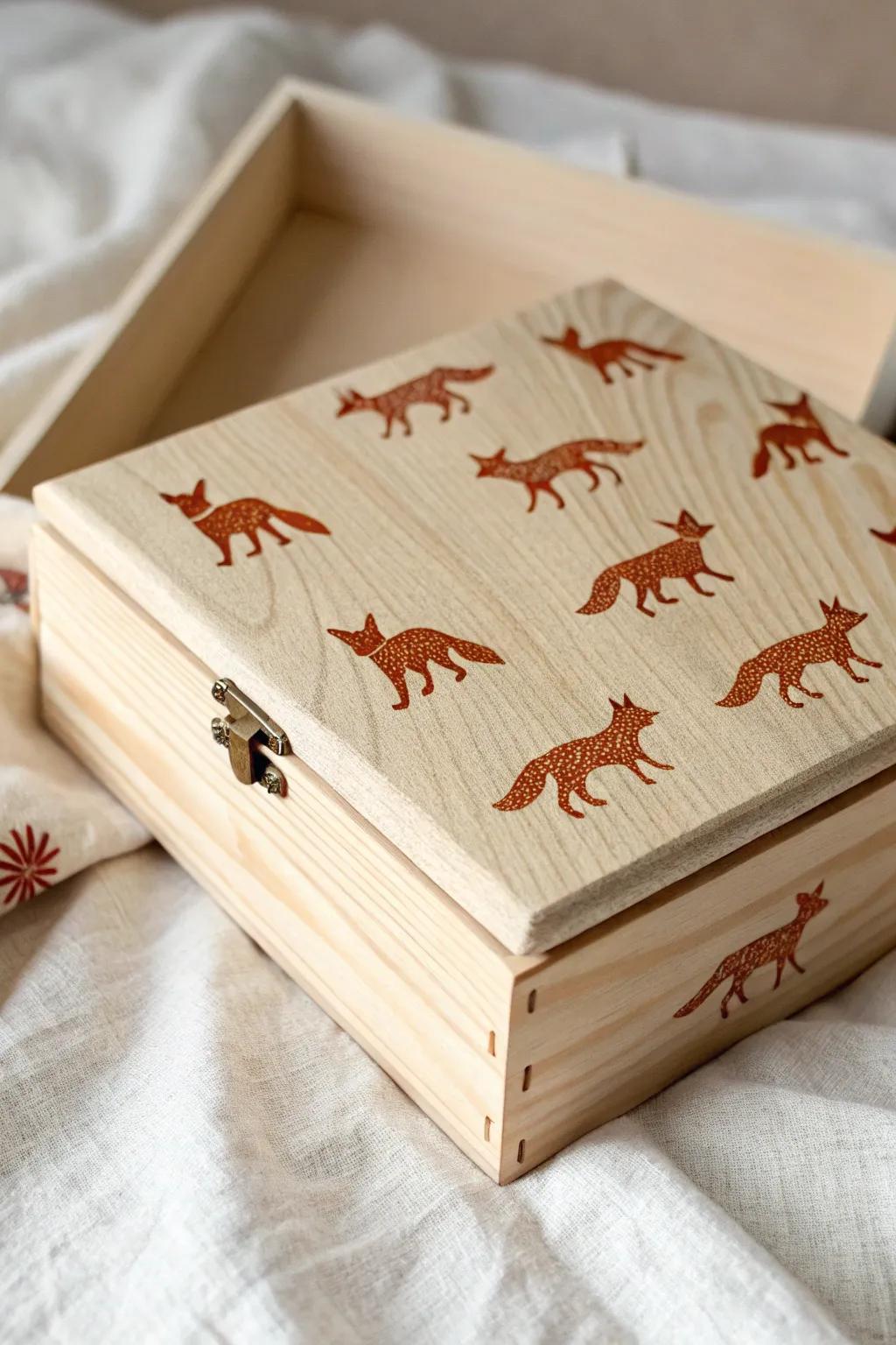 Add a playful touch to your DIY projects with custom stamped box designs that blend minimalism with a boho flair.