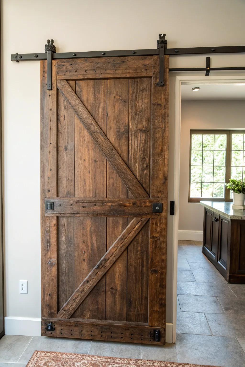Elevate your space with the timeless charm of a chic barn door.