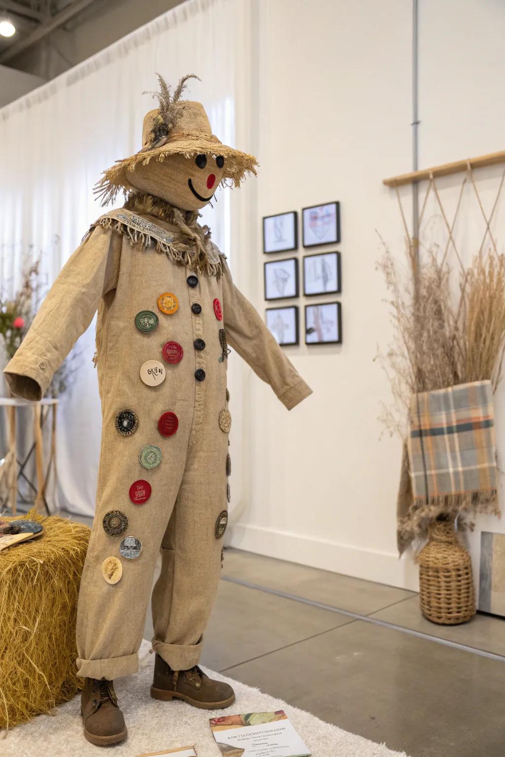 Add a nostalgic flair to your Halloween costume with charming vintage buttons.