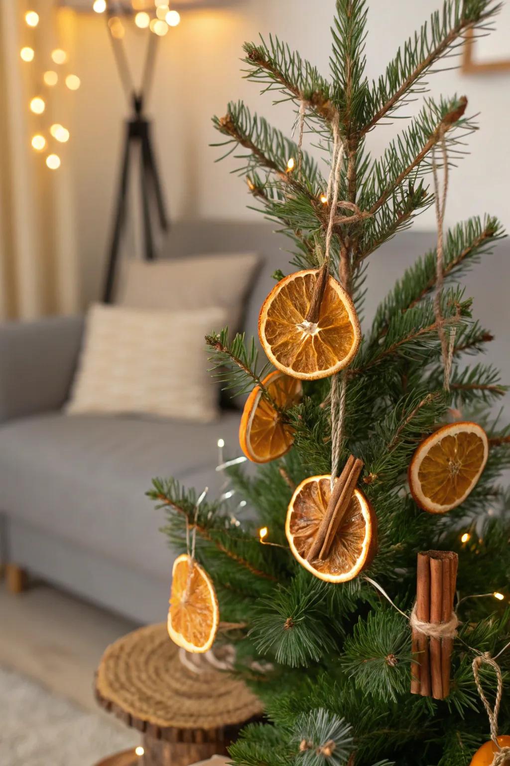Fresh and fragrant with a citrus-themed Christmas tree.