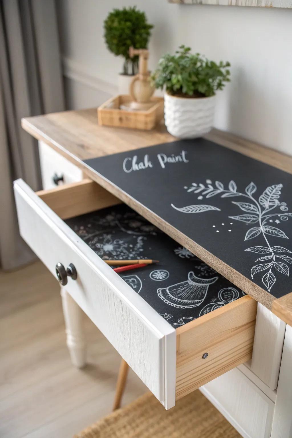 Unleash Creativity with a Charming Chalkboard Desk Drawer!