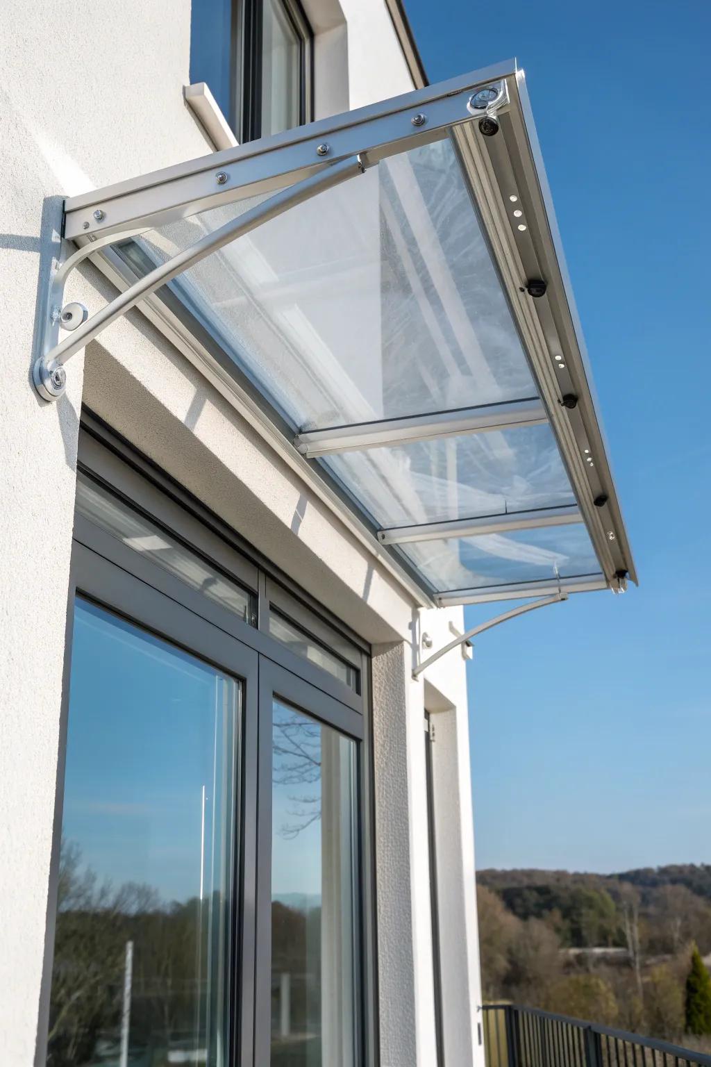 Elevate your view with a clear acrylic awning, where design meets functionality.