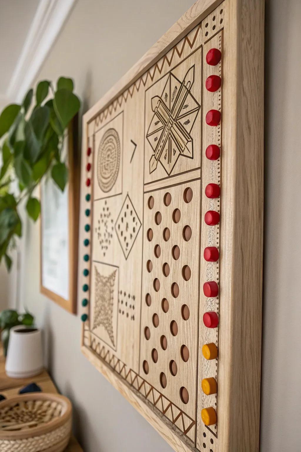 Elevate your game night with this stunning wall-mounted board game—where art meets play in perfect harmony.