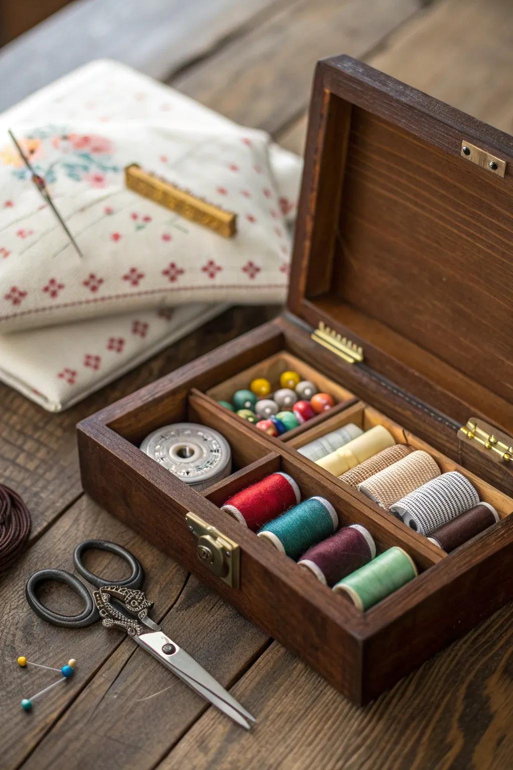 Transform tradition into utility with this DIY cigar box sewing kit—perfect for the craftsman on the go.