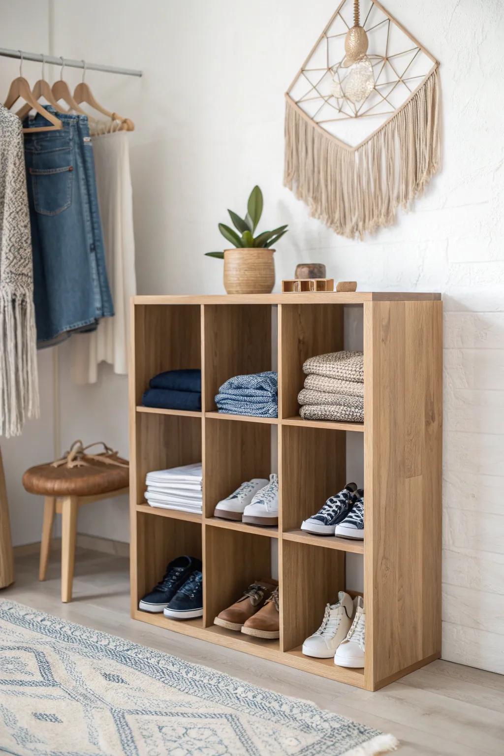 Transform your closet with a chic and functional cube organizer system. Perfect for showcasing your style with simplicity and elegance.