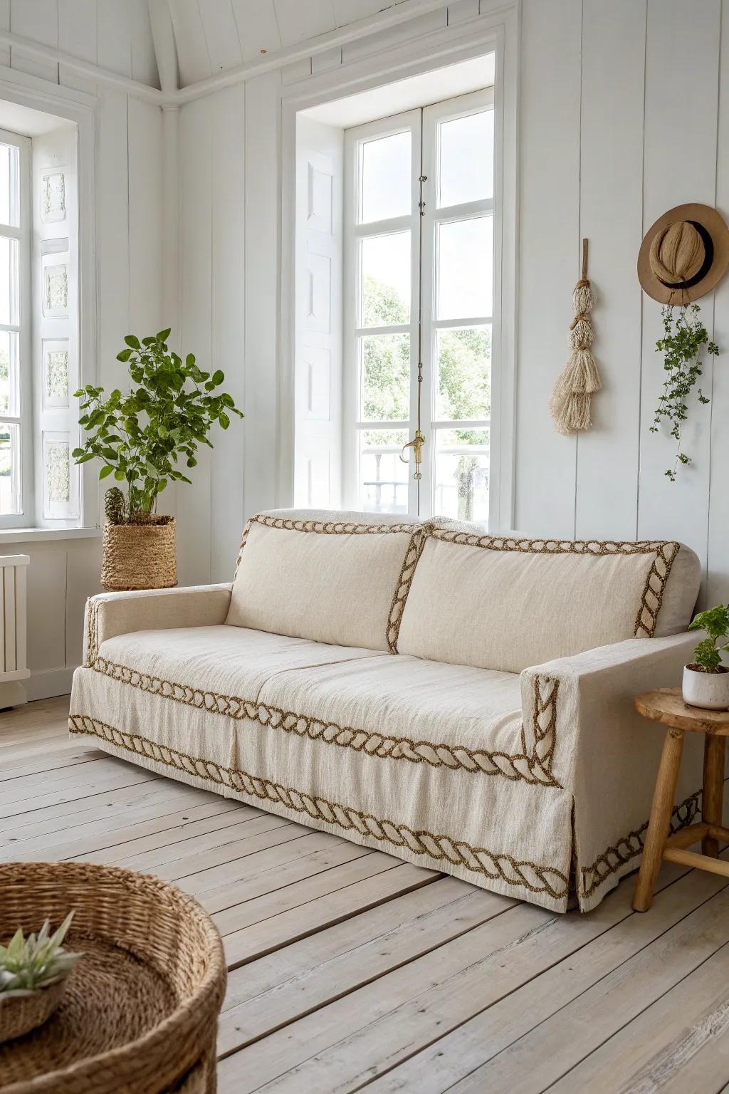 Elevate your living space with handcrafted rope accents for a chic, rustic touch. #DIYHomeDecor #MinimalistStyle