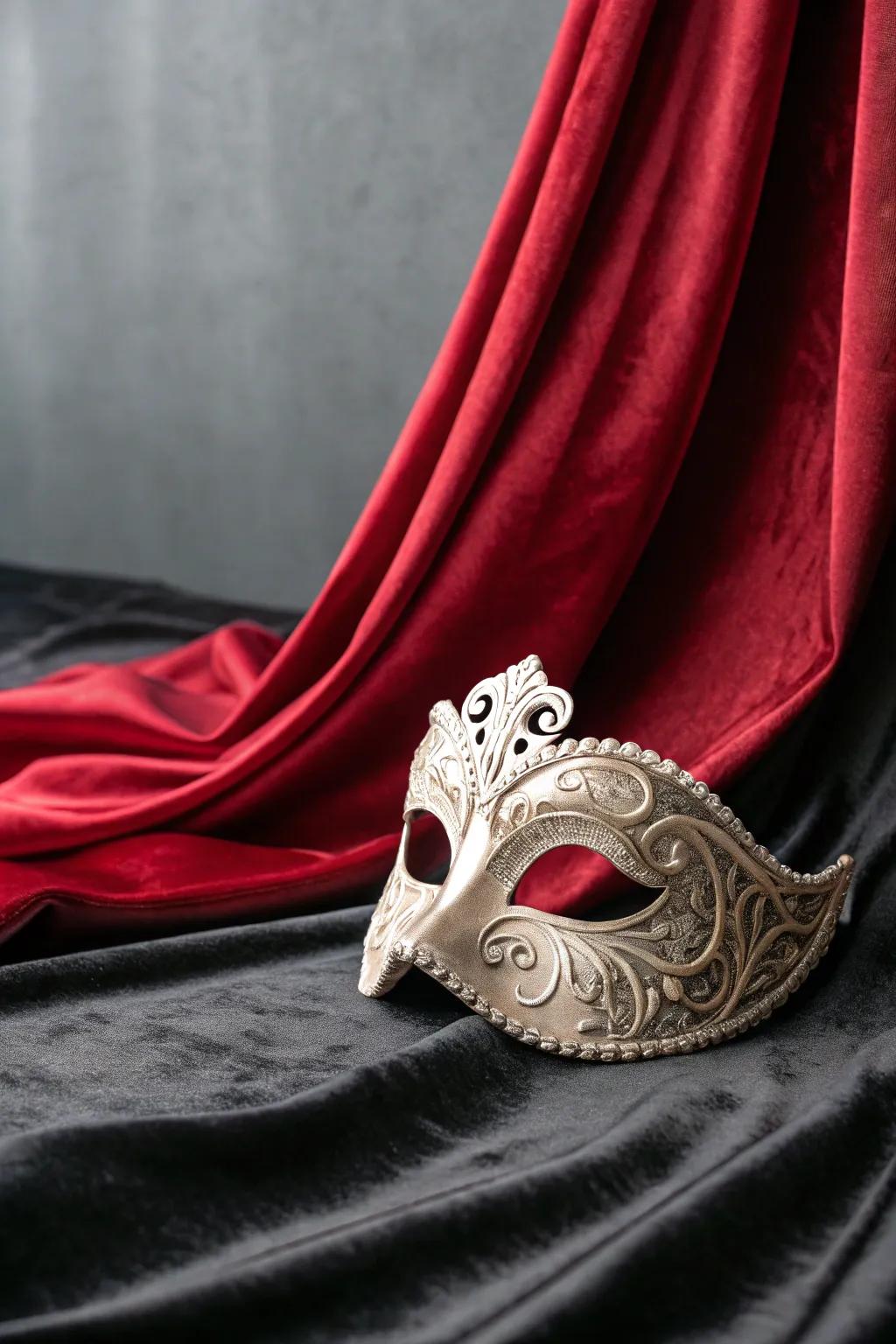 Embrace the mystery with a handcrafted Phantom mask, perfect for a dramatic entrance this Halloween.