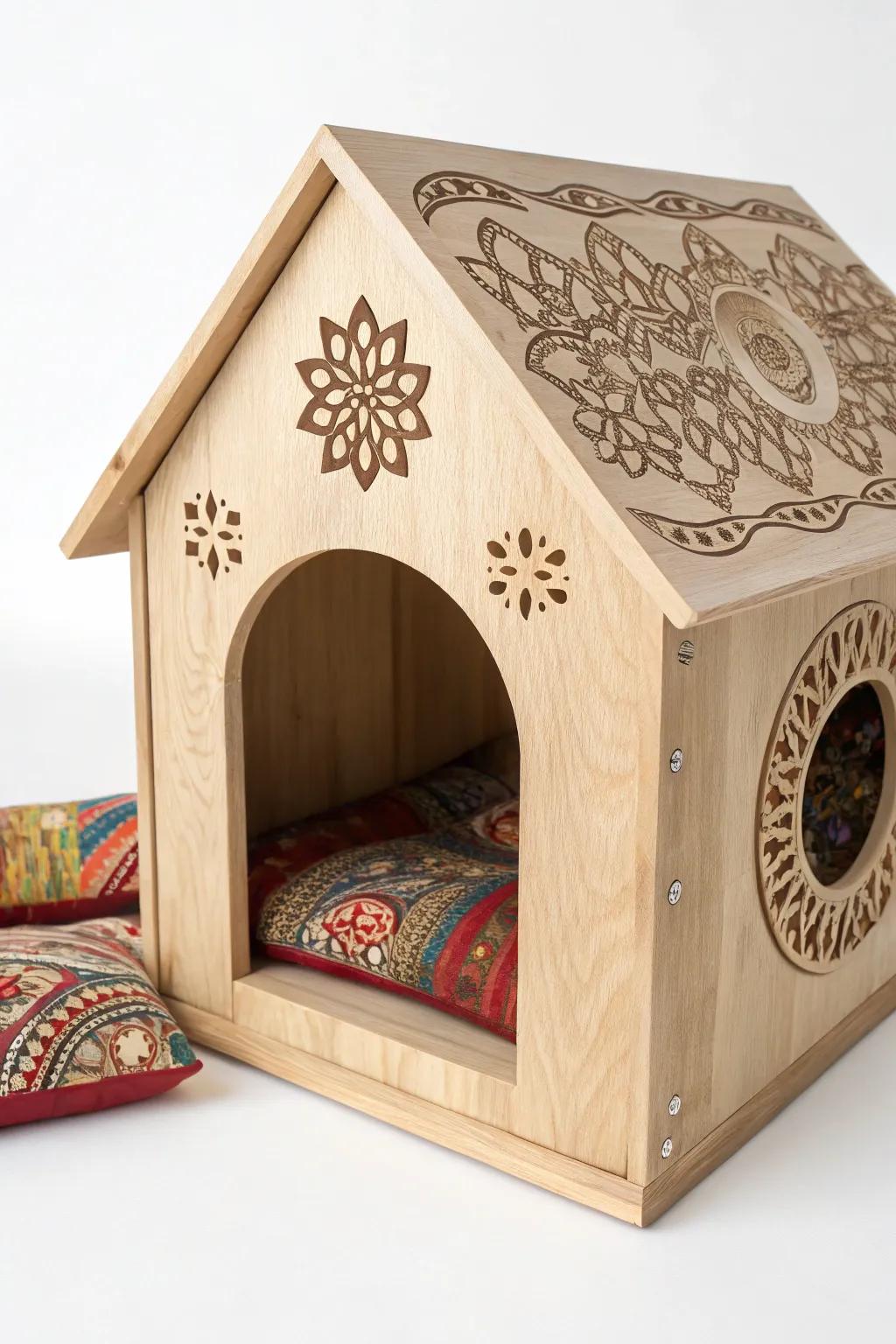 Transform your cat's litter box into a stylish sanctuary with this bespoke cat house. Elegance meets functionality!