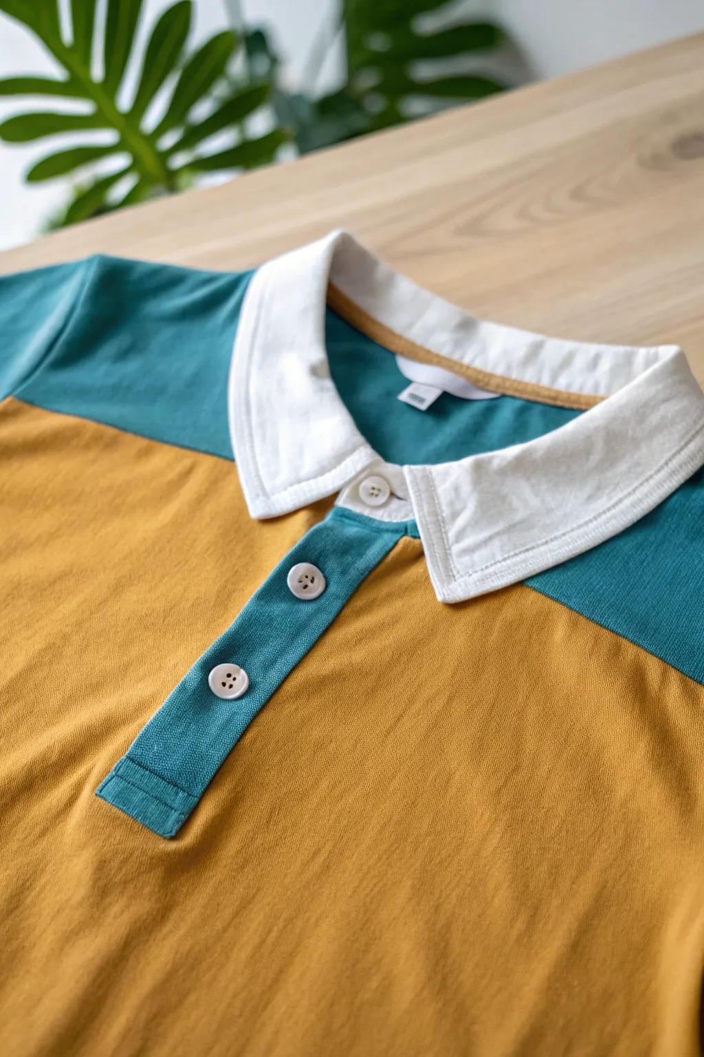Transform your t-shirt with a chic button-up collar for a stylish preppy twist. #DIYFashion #ScandinavianStyle