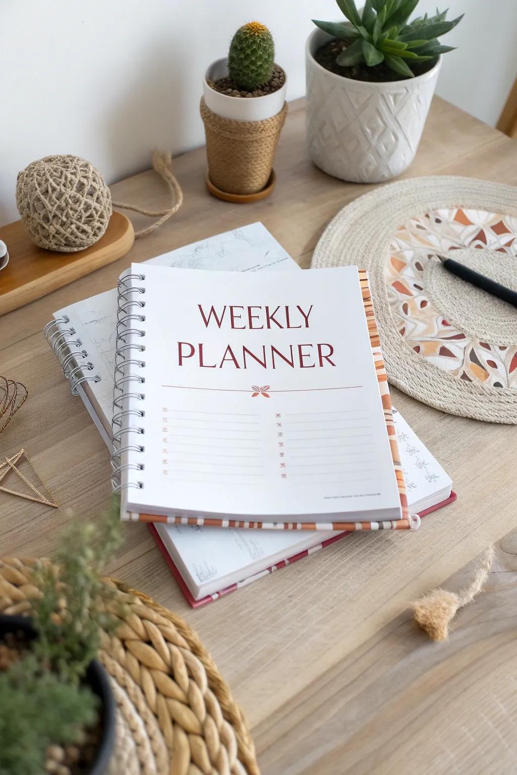 Unfold your week: Embrace extra space with a stylish fold-out planner page.