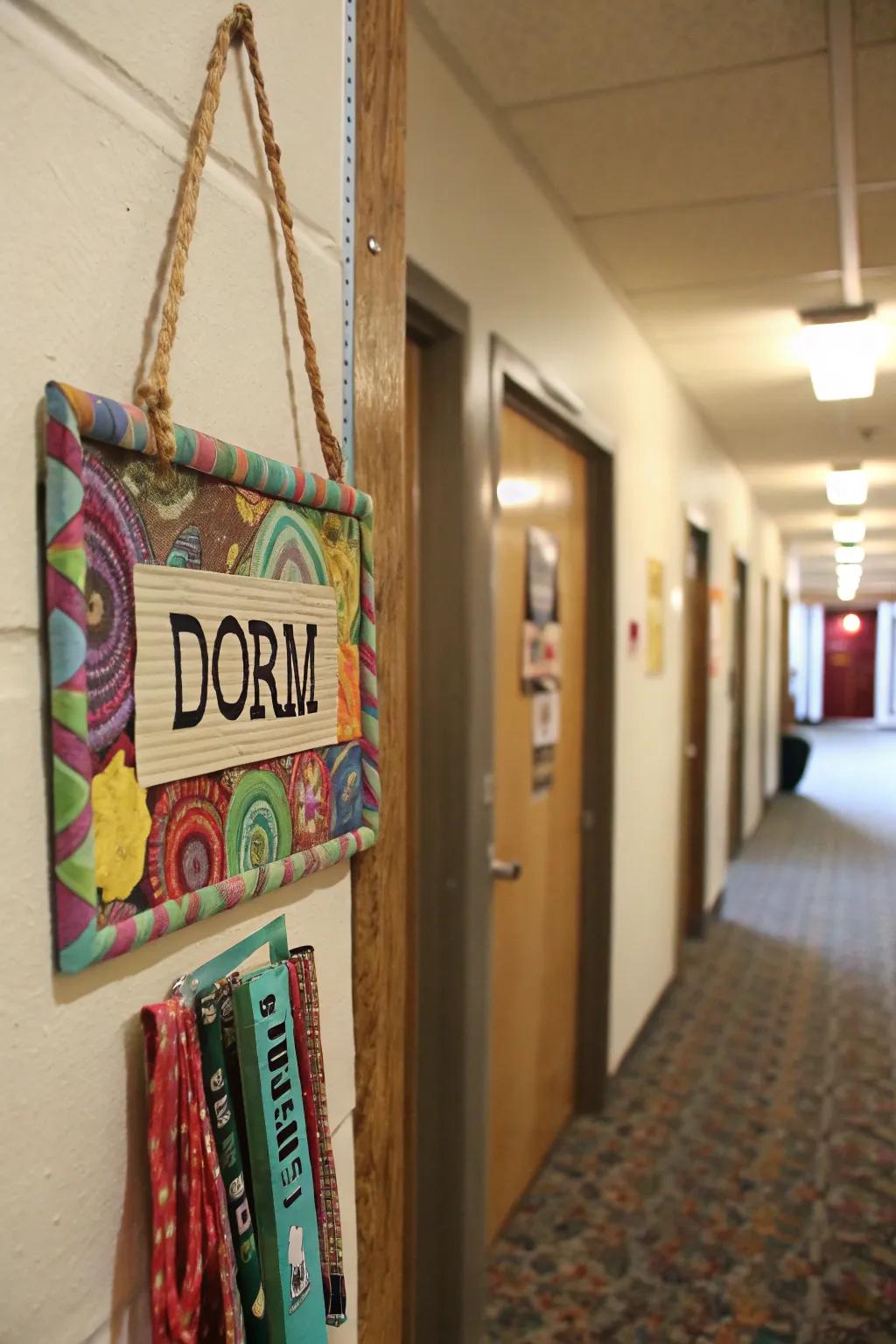 Recycled material name tags are a sustainable and creative decor choice.