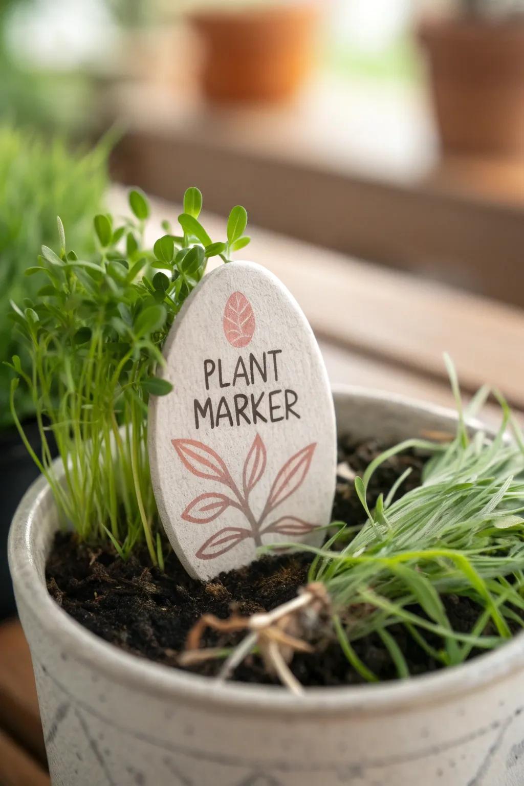 Elevate your garden with charming clay plant markers that blend style and function.