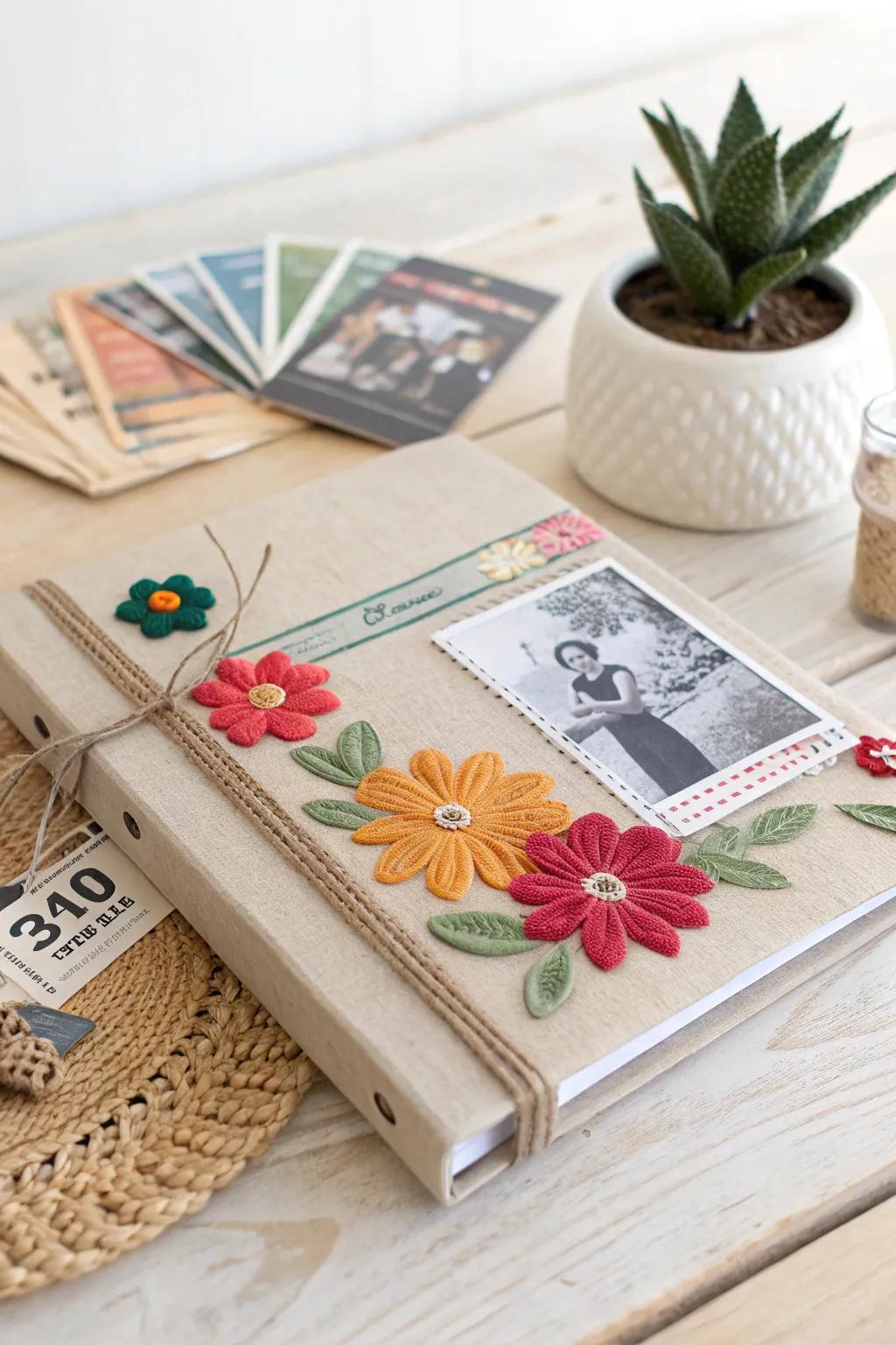 Capture life's cherished moments with a handcrafted scrapbook memory album, where simplicity meets vibrant nostalgia.