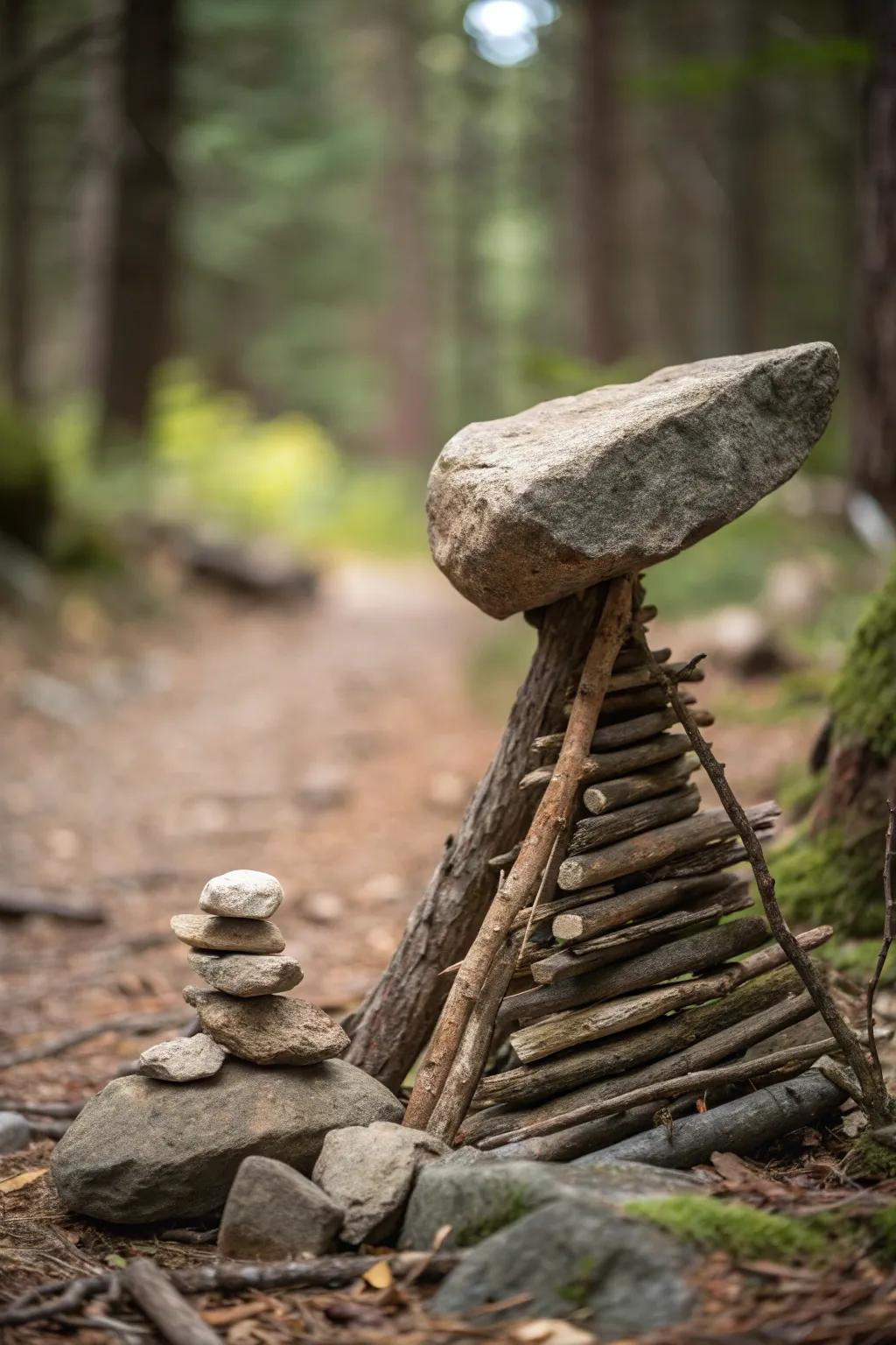 Master the art of survival with this expertly crafted deadfall trap. Precision meets nature.