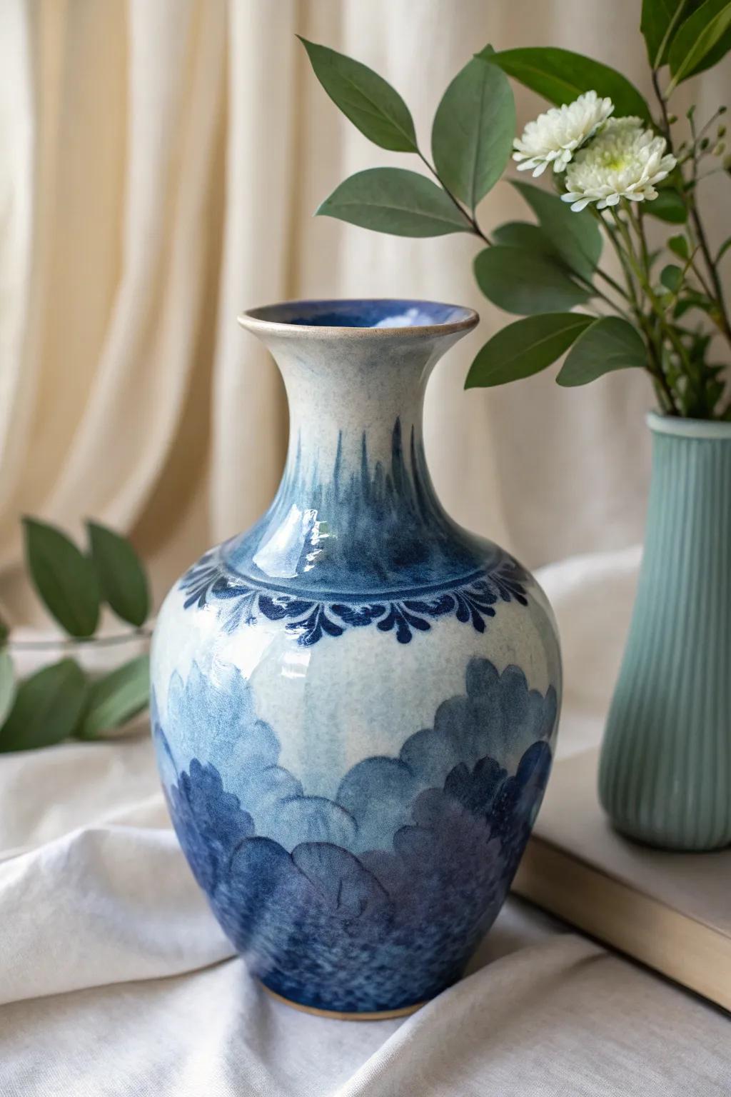 Discover the art of monochrome magic with this indigo masterpiece, where simplicity meets sophistication.