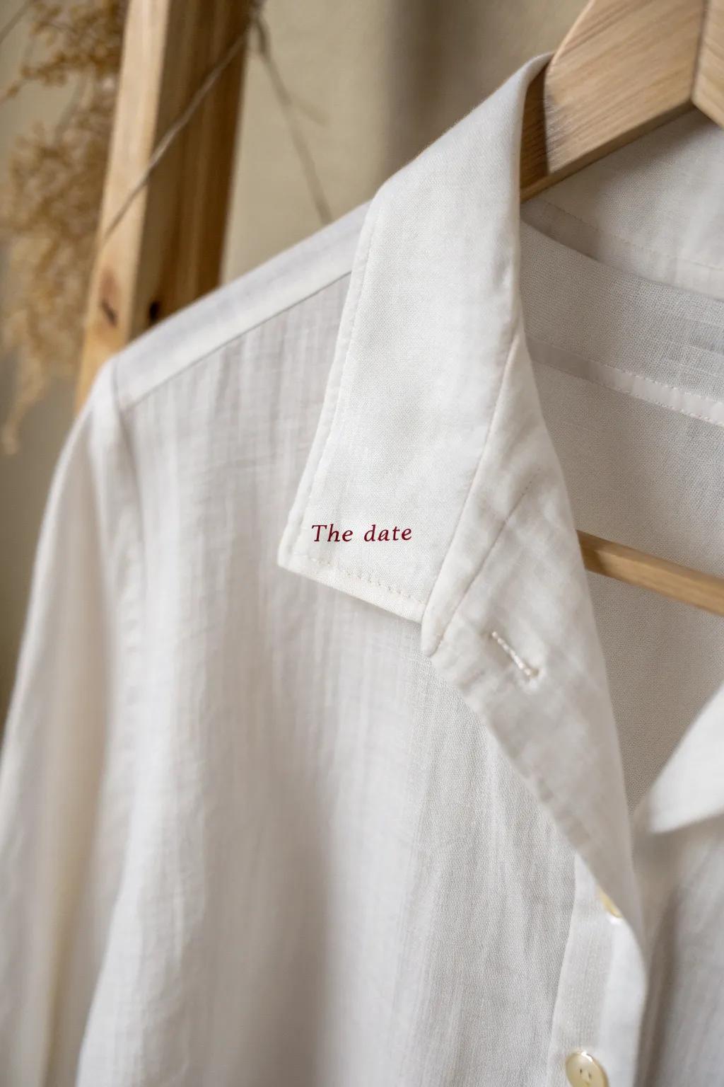 Embrace cherished memories with embroidered dates – a delicate touch of personal history.